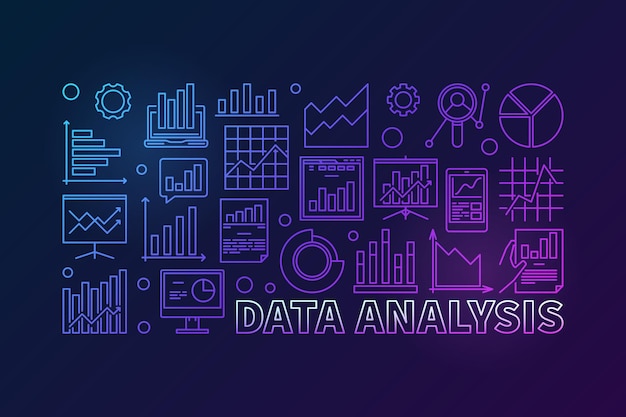 Vettore analisi dei dati illustrazione vettoriale colorato