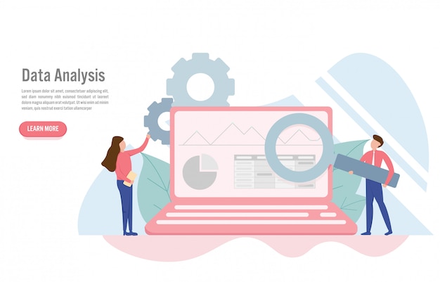 Concetto di analisi dei dati in design piatto