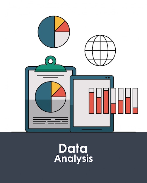 Data analysis concept with elements 