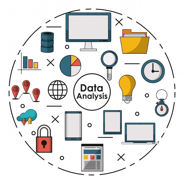 Vector data analysis elements concept