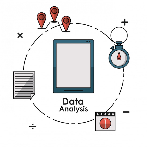 Vector data analysis elements concept