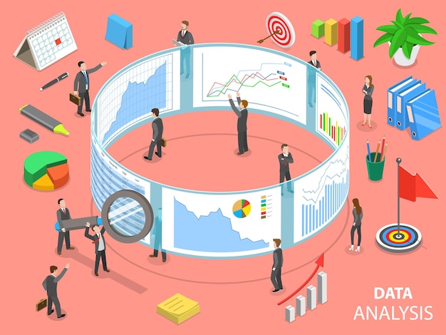 Concetto isometrico piatto di analisi dei dati