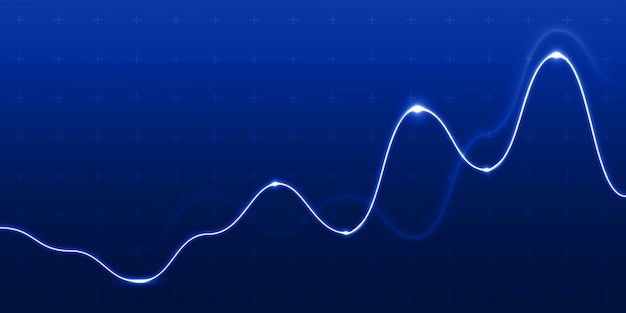 Vector data analysis graph light chart line.   progress diagram or growth dynamic financial flowchart diagram