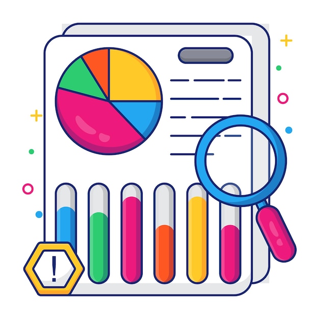 Vector data analysis icon editable vector