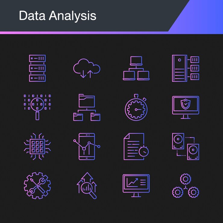 Vector data analysis icons