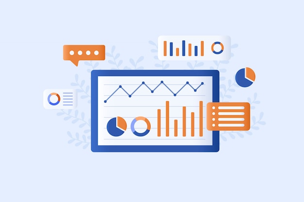 Data analysis  illustration flat style design