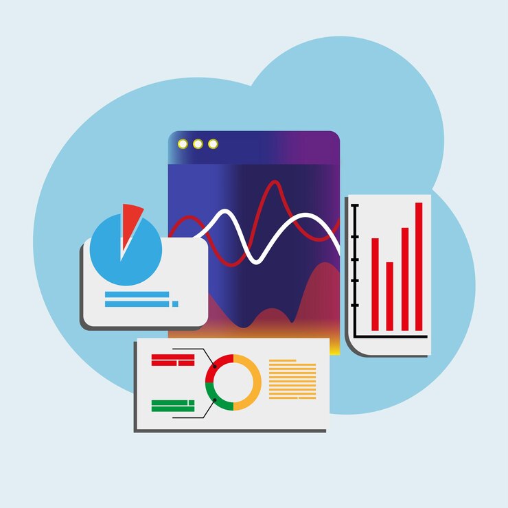 Vector data analysis illustration