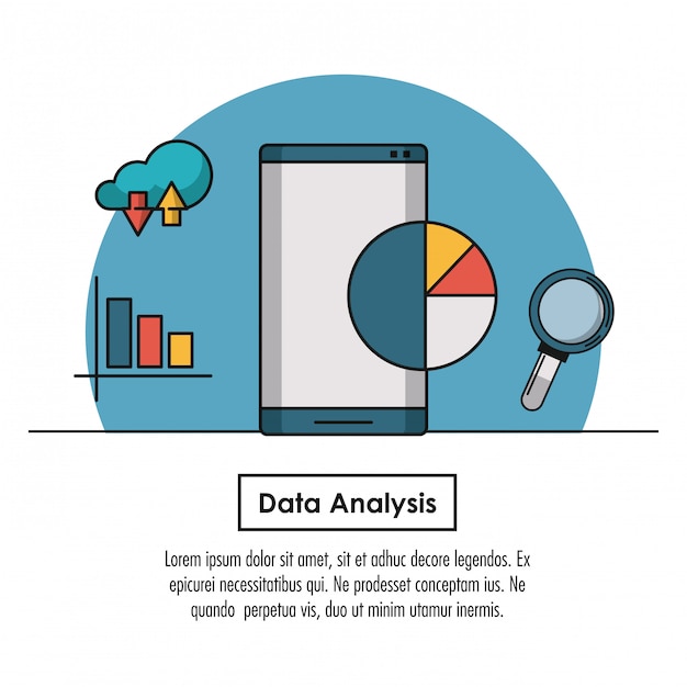 Vettore concetto di infografica analisi dei dati con elementi