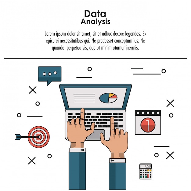 Vector data analysis infographic concept