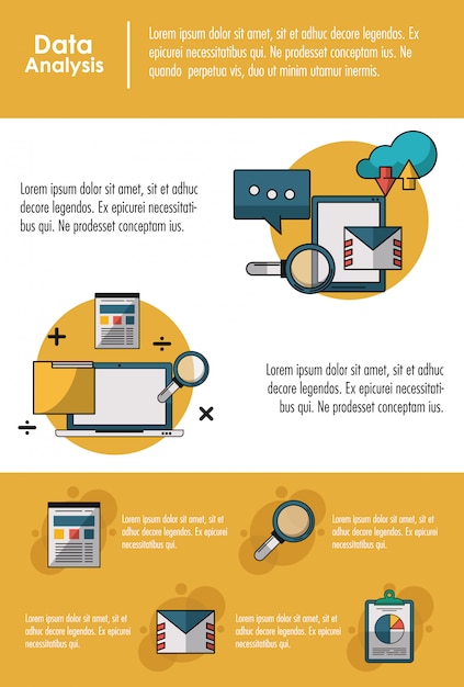 Data analysis infographic concept 