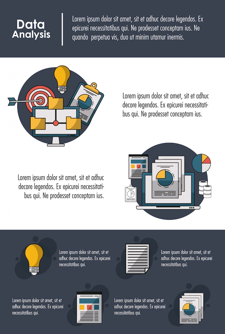 Vector data analysis infographic concept 