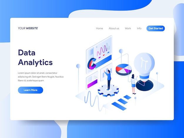 Data Analysis Isometric for Website Page