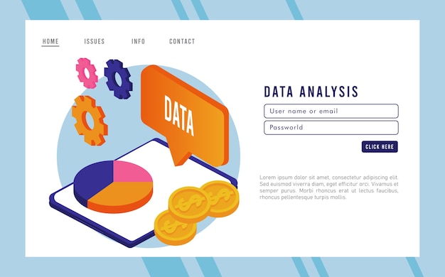 Tecnologia di analisi dei dati con dispositivo tablet e torta di statistiche.