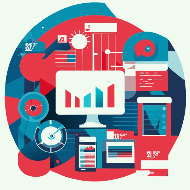 Vector data analysis vector illustration