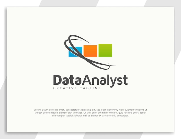 Vector data analyst logo design template