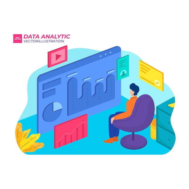 Data analytic analysis flat finance chart report