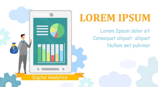 Modello di banner web app data analytics