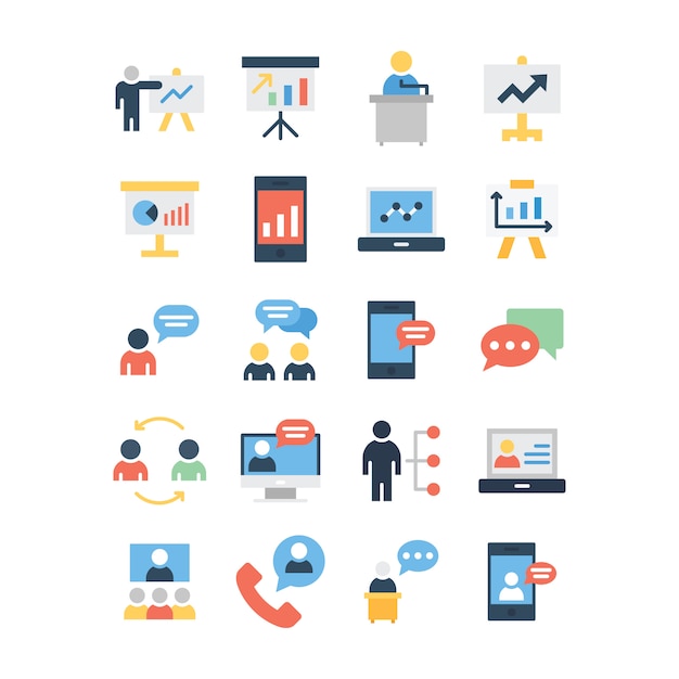 Data Analytics Flat Icons Pack