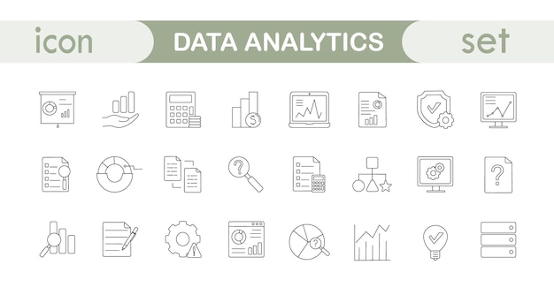 Data Analytics Icon Set Linear