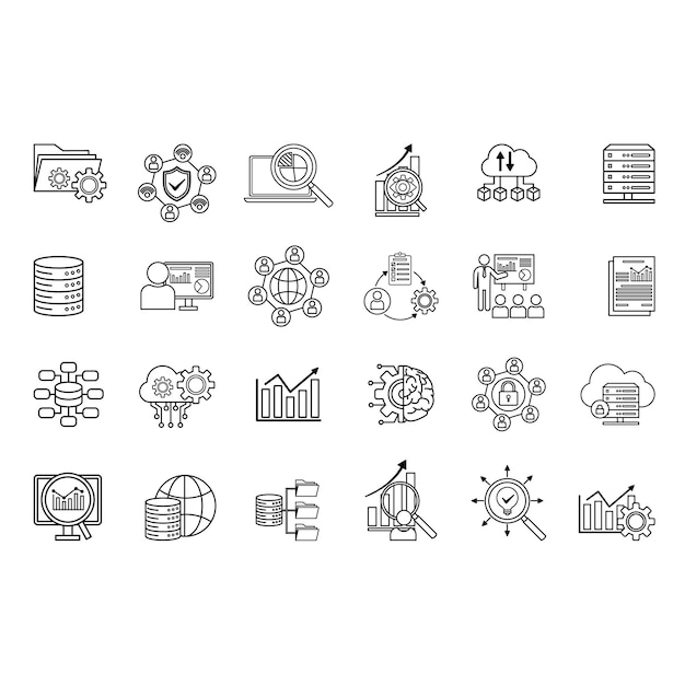 Data Analytics Icons Set