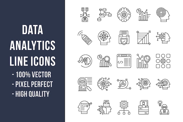 Data Analytics Line Icons