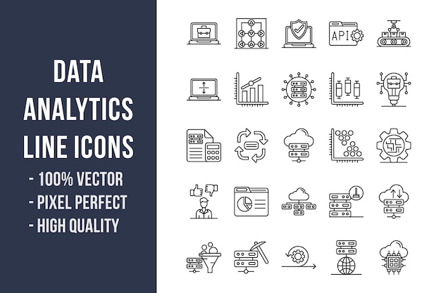 Data Analytics Line Icons