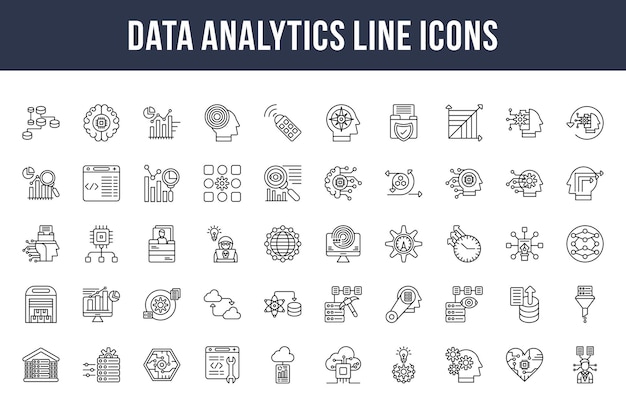 Data Analytics Line Icons