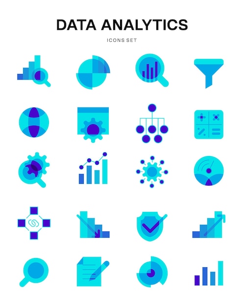 data analytics report marketing isometric icon for web icons collection