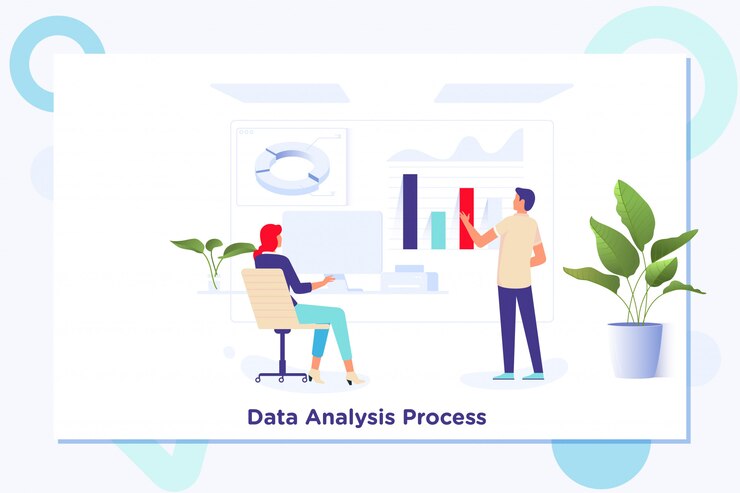 Vector data analytics statistics technology information concept