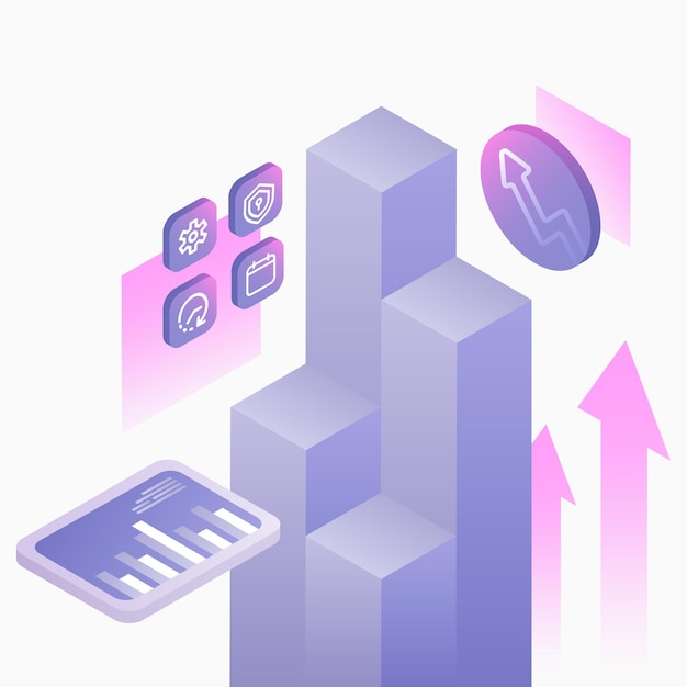 Data Analytics Systems Illustration Data Analyse Statistic White Background