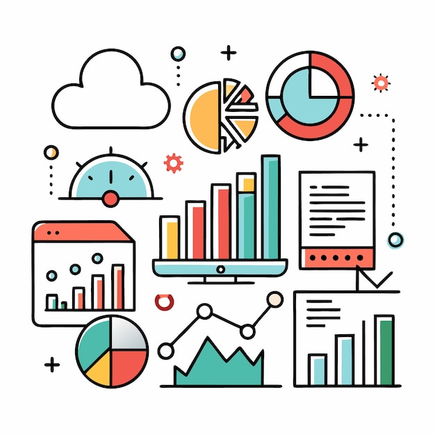 Data analytics with colorful charts and graphs | Premium AI-generated ...