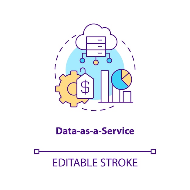 Vector data as service concept icon