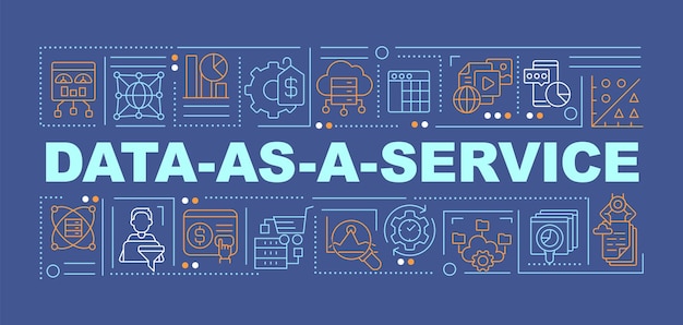 Data as service word concepts dark blue banner