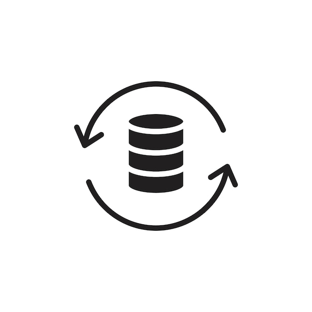 data backup icon line art logo set