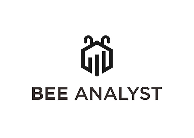 векторная иллюстрация дизайна логотипа пчелы данных