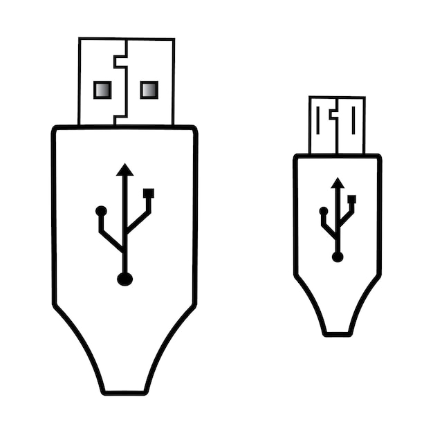 Data cable icon logo vector design template