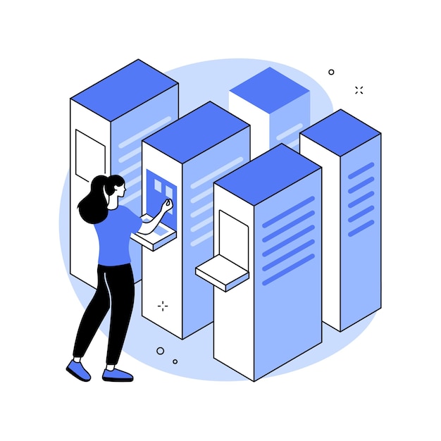 Vettore illustrazione vettoriale del concetto astratto del data center