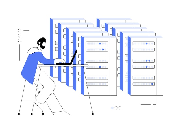 Vettore illustrazione vettoriale del concetto astratto del data center