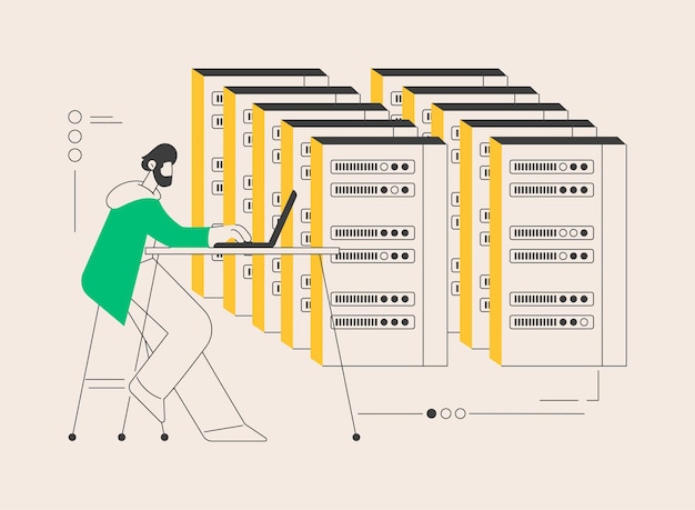 Data center abstract concept vector illustration