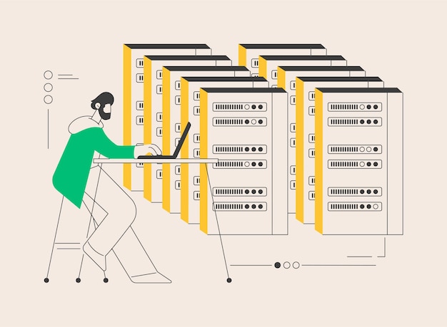 Vector data center abstract concept vector illustration