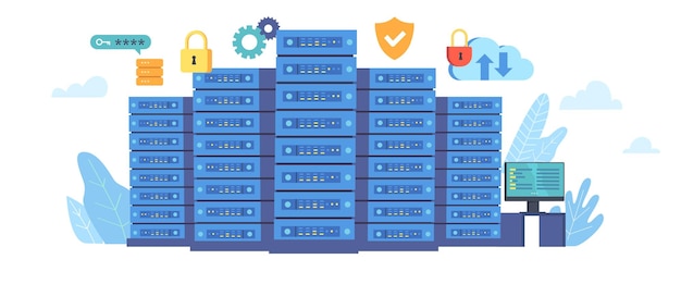 Центр обработки данных абстрактный цифровой склад сервер комната облаков сервер вычислительных технологий ферма коммуникации