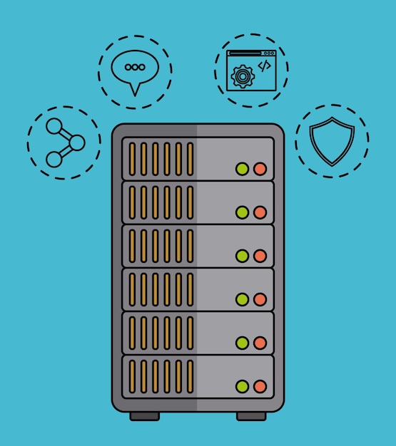 значок шкафа центра обработки данных