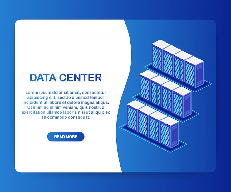 Vector data center cloud connection hosting server computer information database synchronize technology. .
