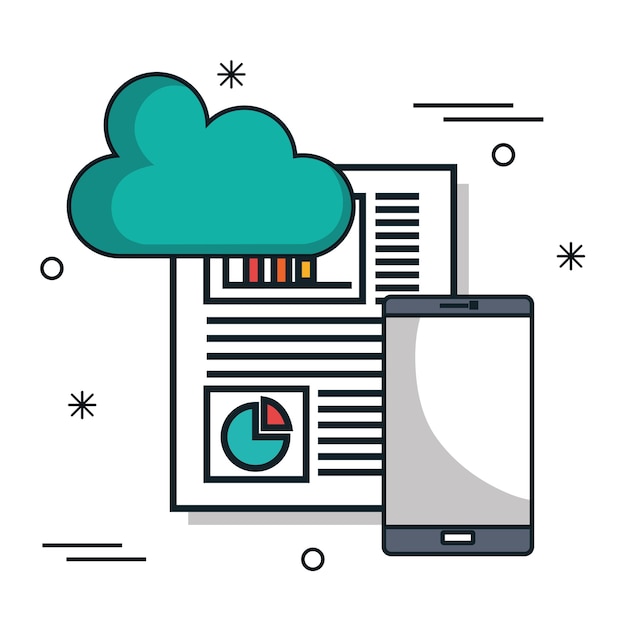 data center flat line icons vector illustration design