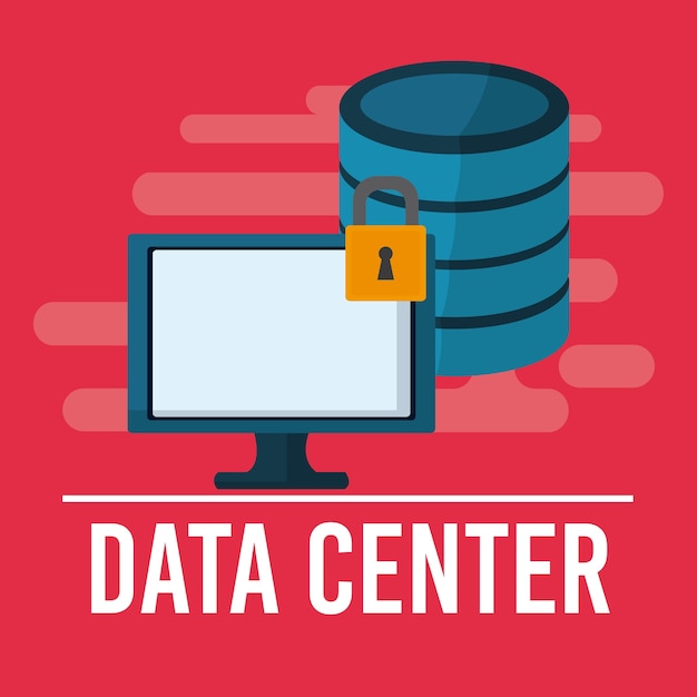 Data center from computer vector illustration graphic design