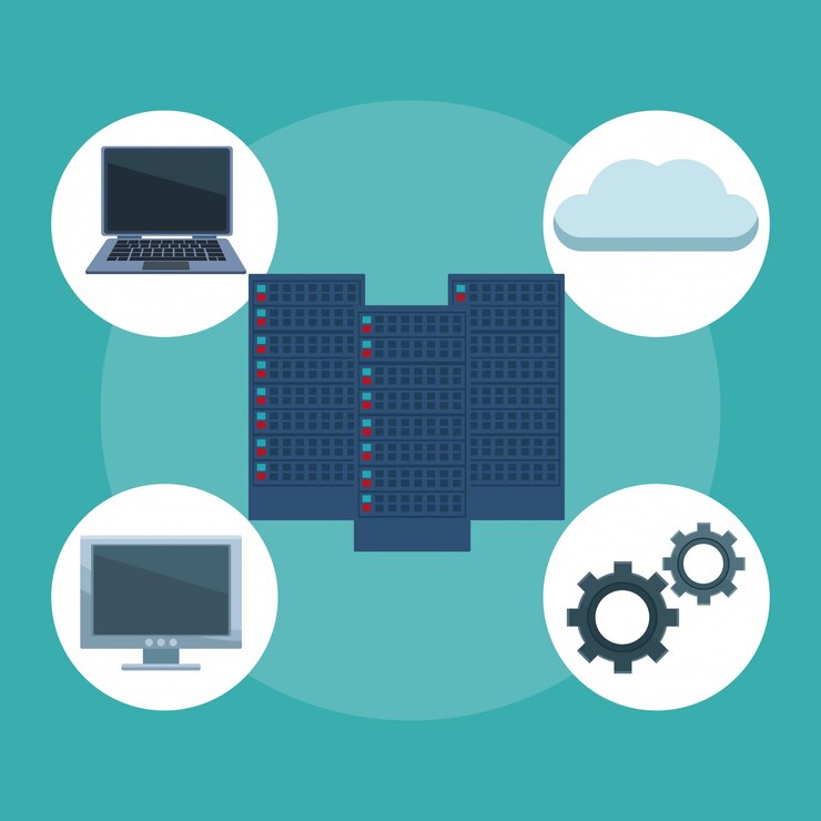 Vector data center icons