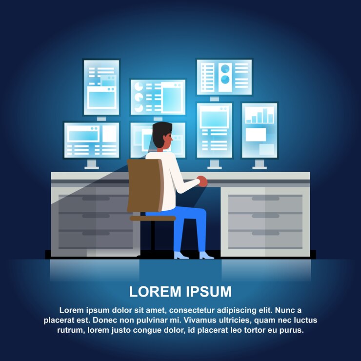 Vector data center illustration.