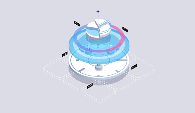 Vector data center server room concept