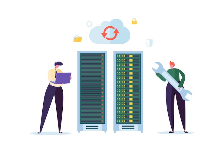 Vector data center technology concept