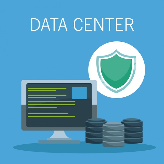 Vector data center technology icons